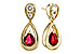 H302-57315: EARRINGS .40 RUBY .52 TGW (4x3 RUBY)