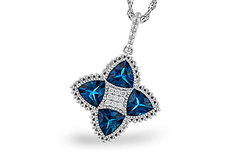 H302-59106: NECKLACE 2.79 LONDON BLUE TOPAZ 2.85 TGW