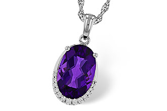H302-62733: NECKLACE 2.70 AMETHYST 2.76 TGW (12x8MM OV)