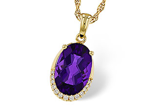 H302-62733: NECKLACE 2.70 AMETHYST 2.76 TGW (12x8MM OV)