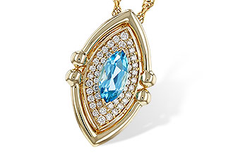 H302-62752: NECKLACE .54 BLUE TOPAZ .70 TGW (8x4MM BT)