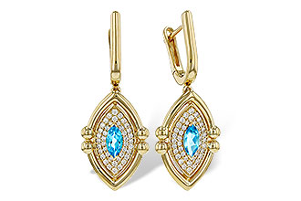 H303-45506: EARRINGS .50 TW BLUE TOPAZ .78 TGW (6x3MM BT)