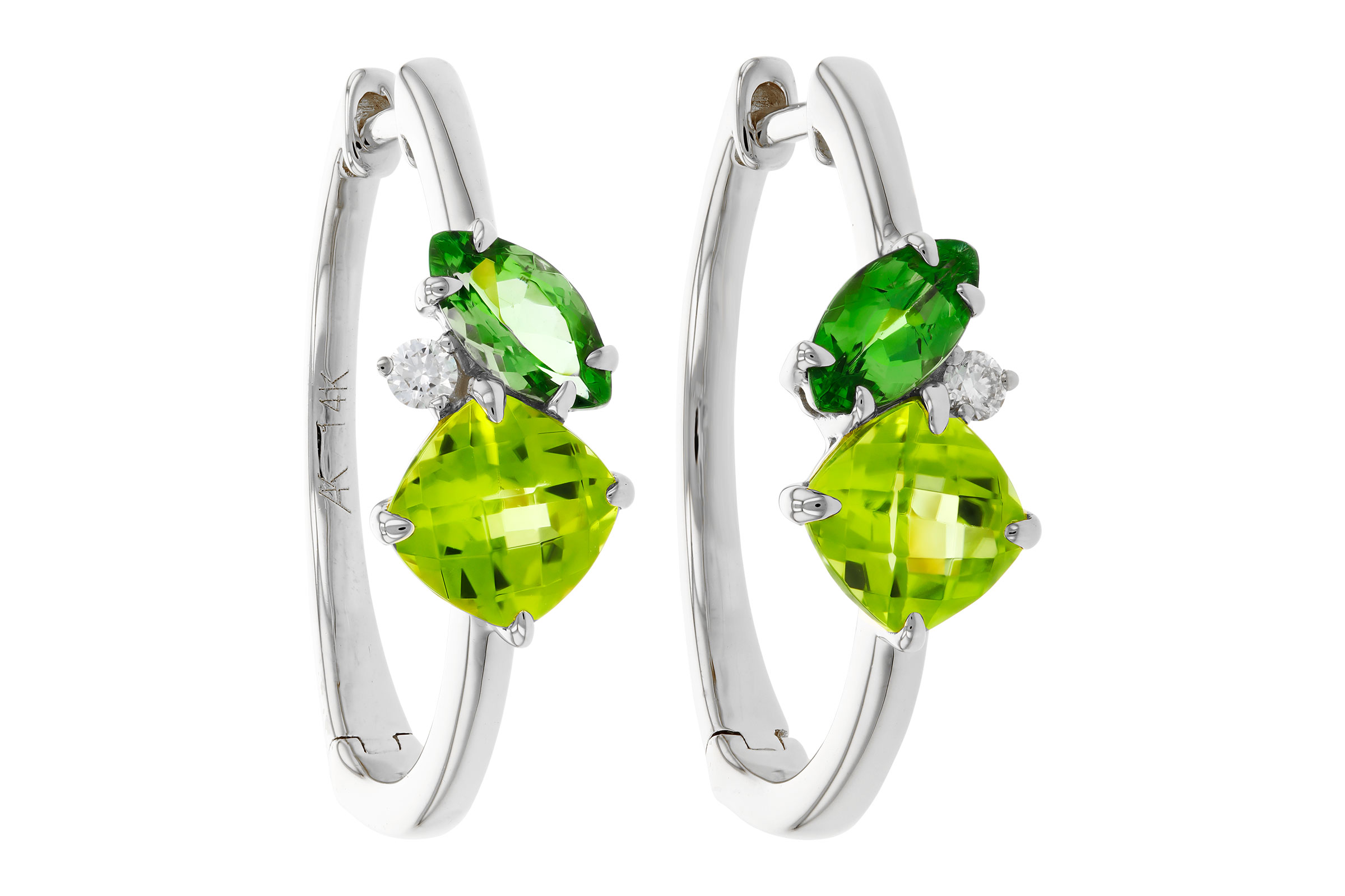 H303-47288: EARRINGS 1.69 TW SEMI-PREC (PER,TSAV) 1.73 TGW