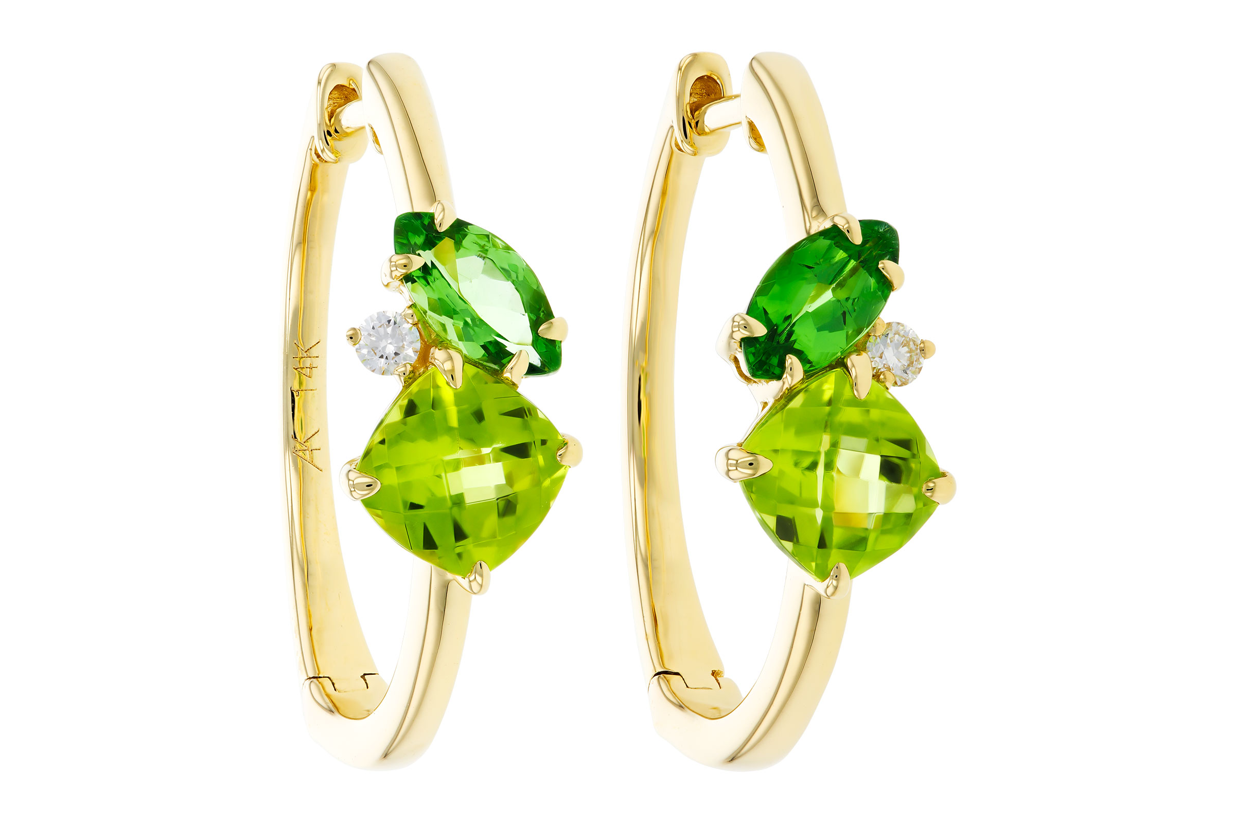 H303-47288: EARRINGS 1.69 TW SEMI-PREC (PER,TSAV) 1.73 TGW