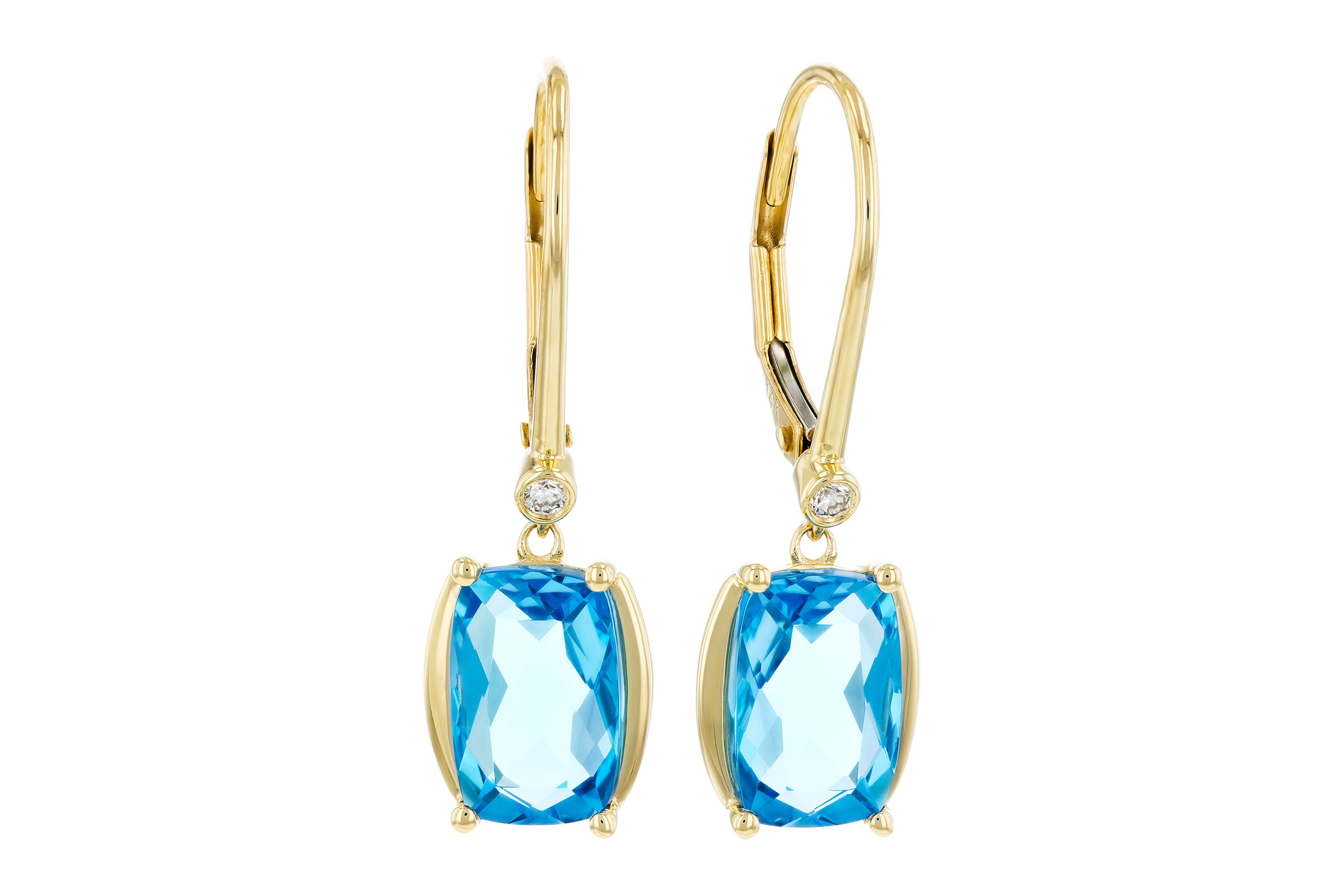 H303-47297: EARRINGS 3.82 TW BLUE TOPAZ 3.85 TGW (9x6MM BT)
