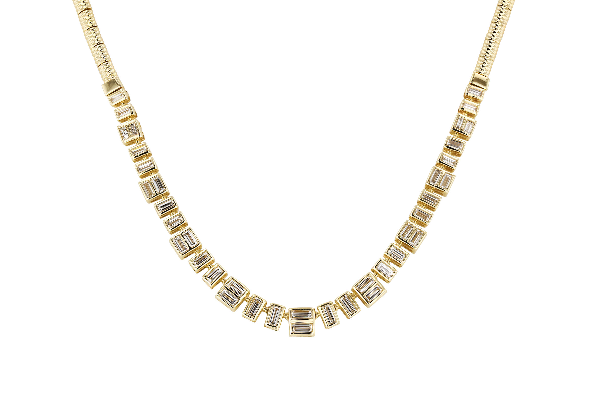 H303-47315: NECKLACE 1.80 TW BAGUETTES (17")
