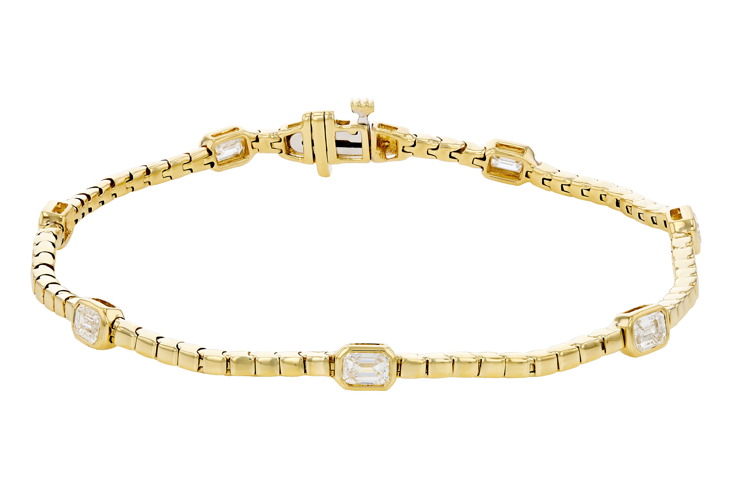 H303-47333: BRACELET 1.32 TW EMERALD CUT DIA (7")