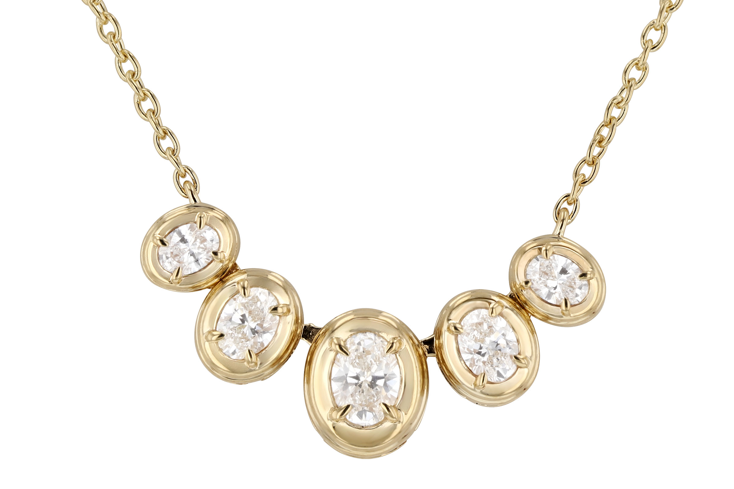 H303-47361: NECKLACE .85 TW OVAL CUT DIA (18")