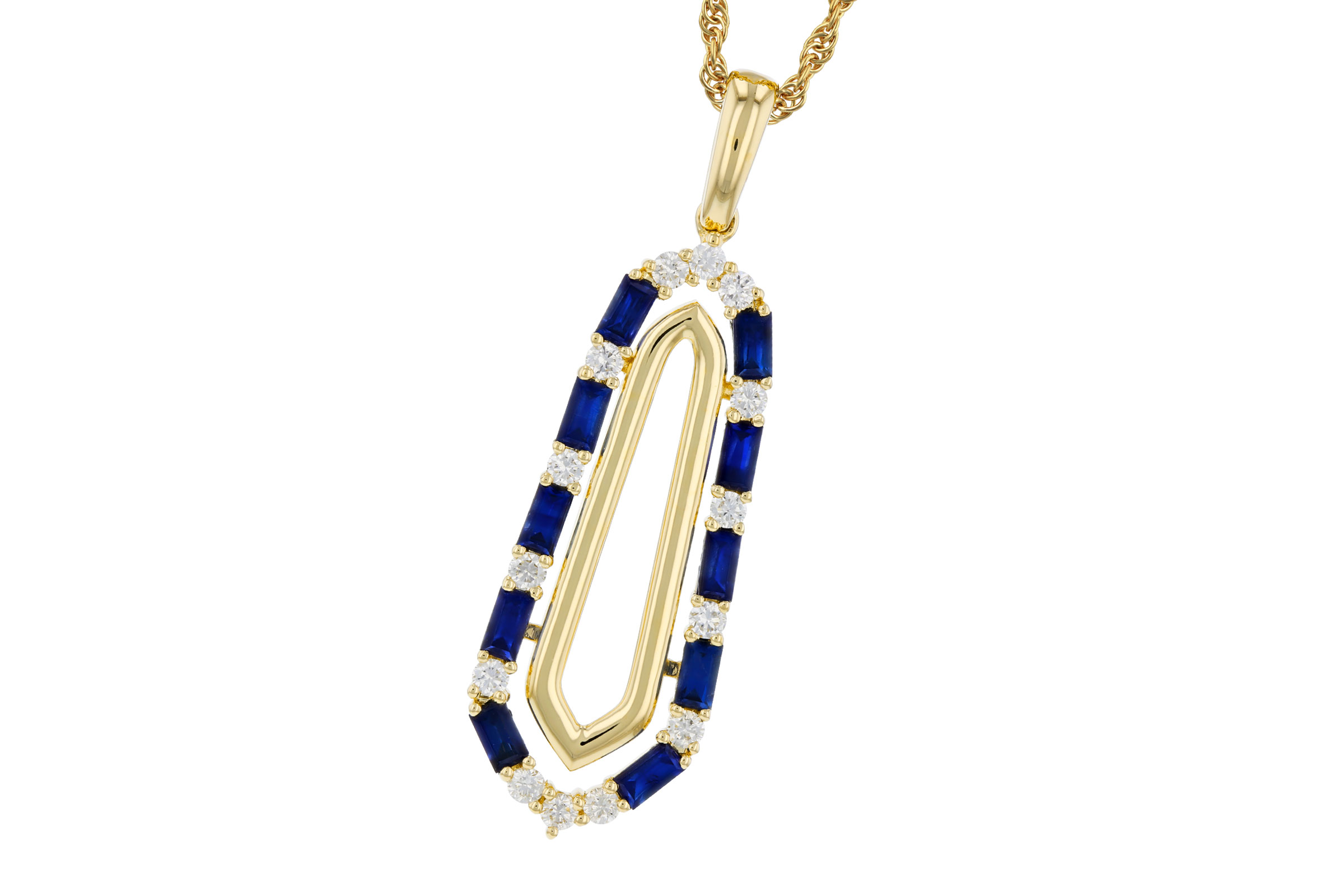H303-48233: NECKLACE .74 TW SAPPHIRE .94 TGW