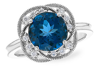 K301-66442: LDS RG 2.90 LONDON BLUE TOPAZ 3.05 TGW (9MM LBT)