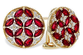 K302-55542: EARRINGS 2.07 TW RUBY 2.37 TGW