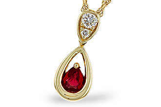 K302-57315: NECKLACE .20 RUBY .26 TGW (4x3 RUBY)