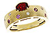 K302-60979: LDS RG .58 MULTI CLR (GAR & PINK SAPP) .66 TGW