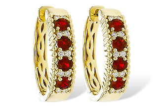 K302-62797: EARRINGS .54 TW RUBY .66 TGW