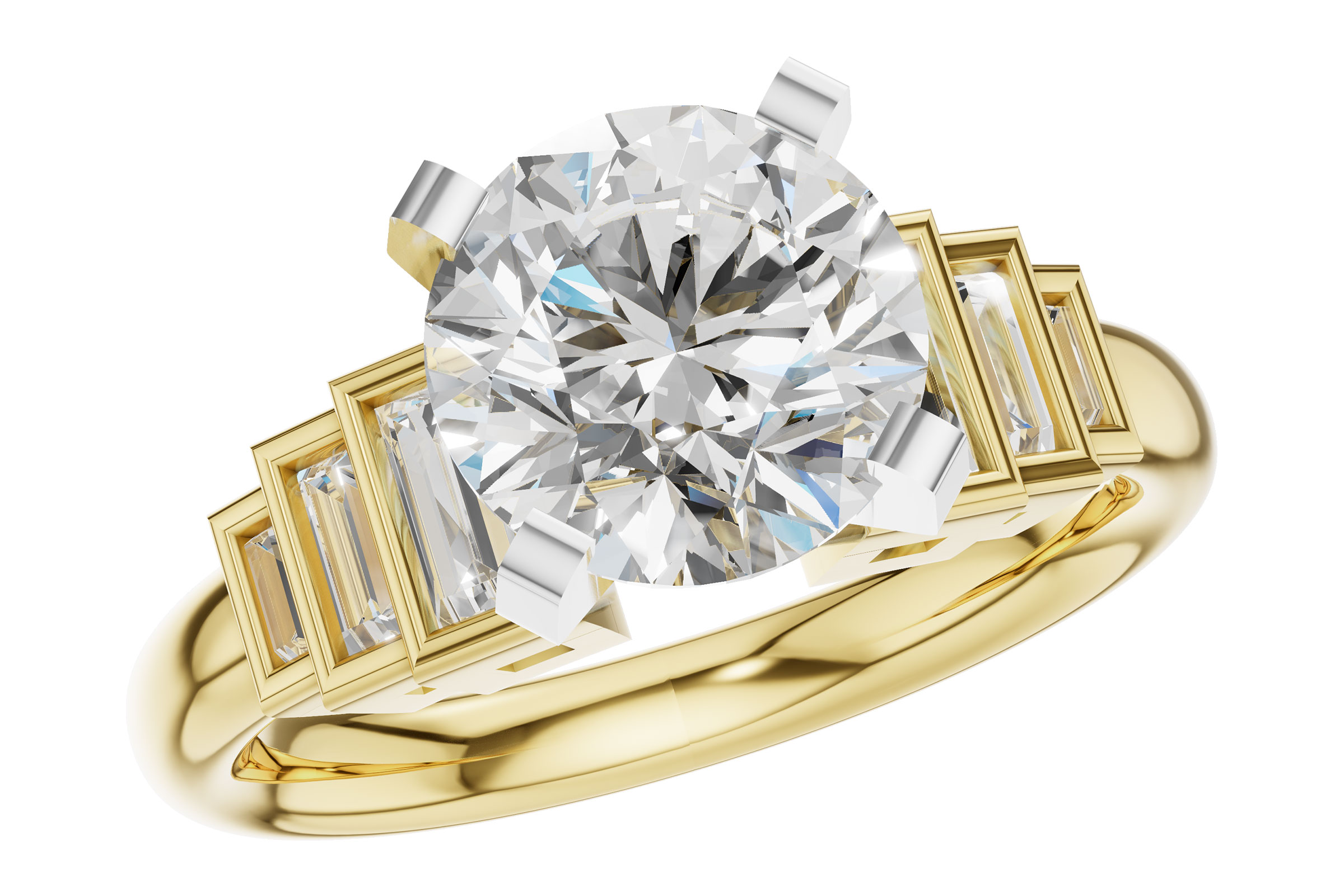 K303-46379: LDS SEMI DIA RG .26 TW BAGUETTES
