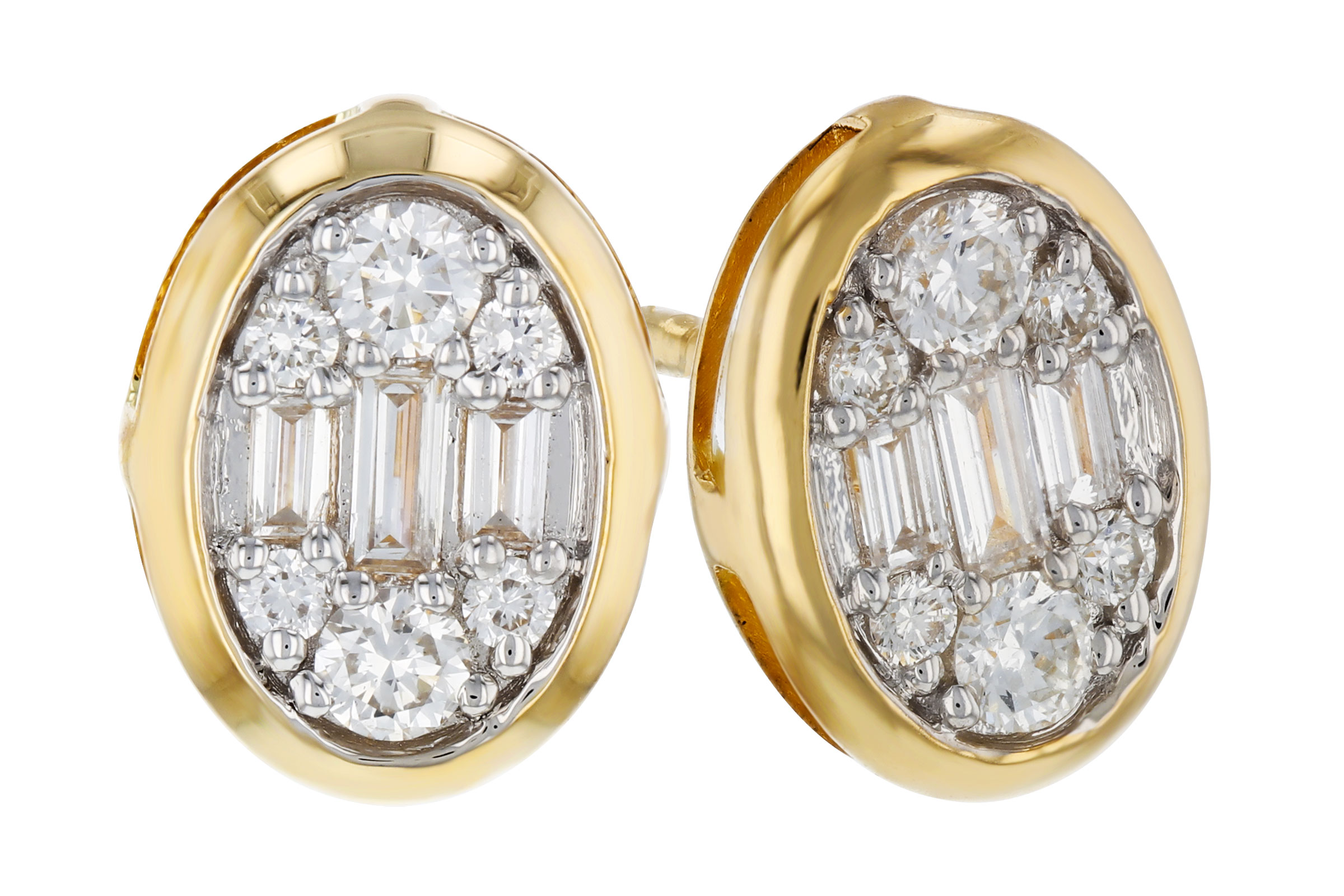 K303-47342: EARRINGS .08 TW BAGUETTE .24 TW