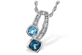 L217-17351: NECKLACE .91 TW BLUE TOPAZ 1.04 TGW