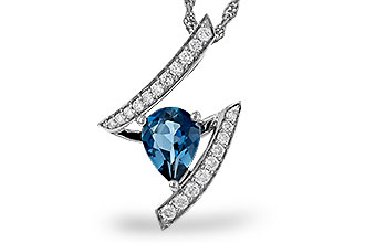 L302-55488: NECK 1.04 LONDON BLUE TOPAZ 1.23 TGW (8x6MM)