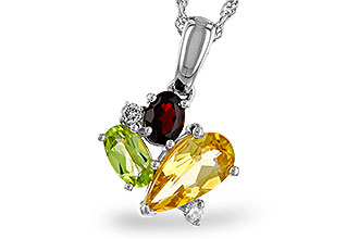 L302-57306: NECKLACE .79 SEMI PREC (CIT,PER,GAR) .82 TGW