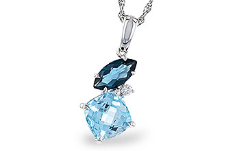 L302-58188: NECKLACE 2.37 TW BLUE TOPAZ 2.40 TGW
