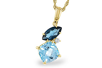 L302-58188: NECKLACE 2.37 TW BLUE TOPAZ 2.40 TGW