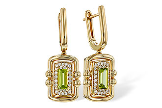 L303-45506: EARRINGS .71 TW PERIDOT .88 TGW (6x3MM PER)