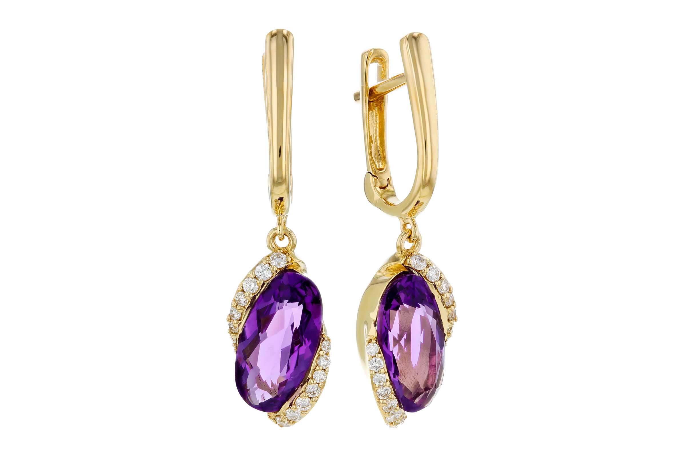L303-47315: EARRINGS 2.14 TW AMETHYST 2.26 TGW (10x5MM AMY)