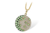 M216-20988: NECK .95 ROSE CUT GREEN GARNET 1.37 TGW