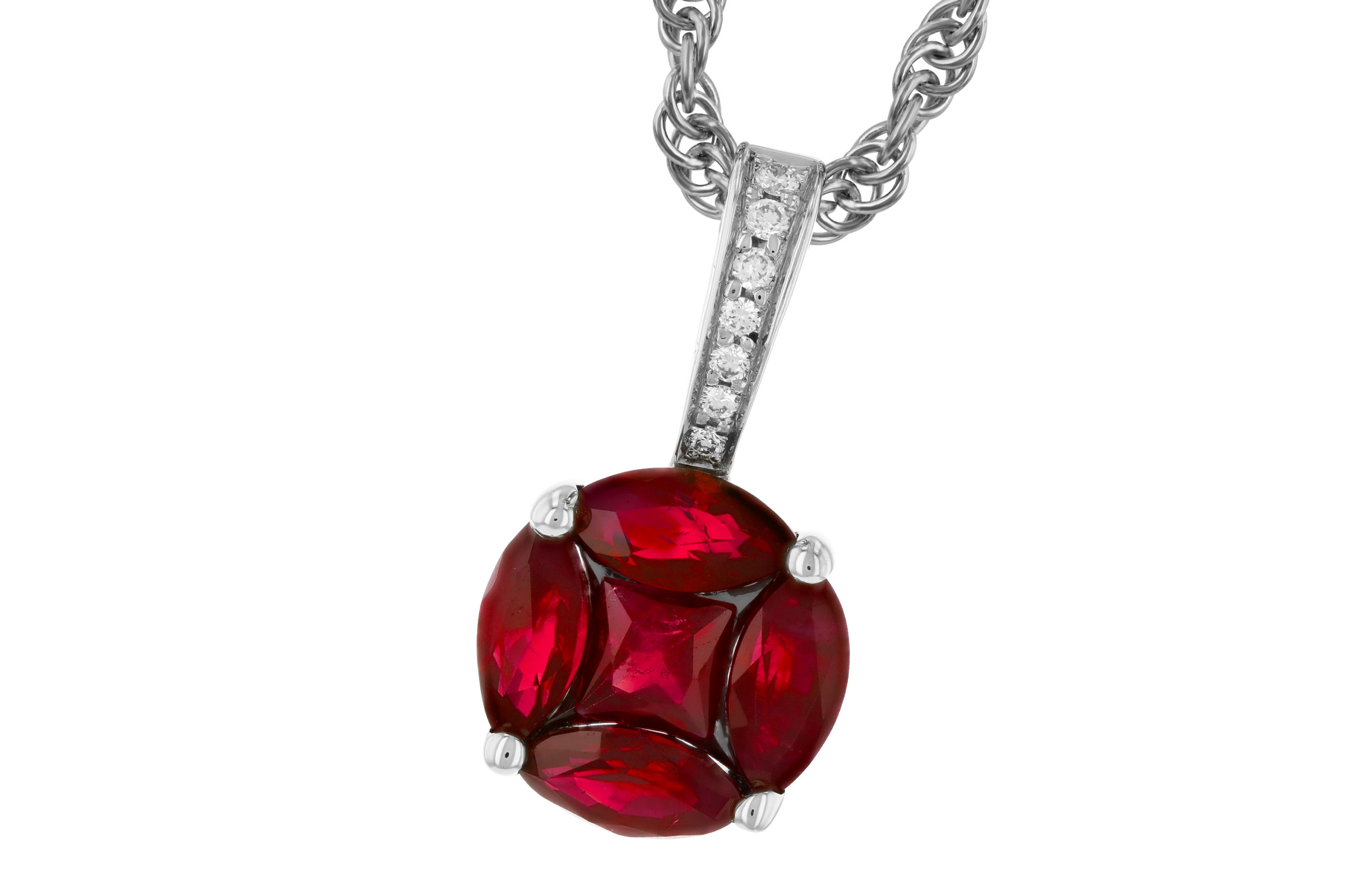 M303-45533: NECKLACE .80 RUBY .82 TW