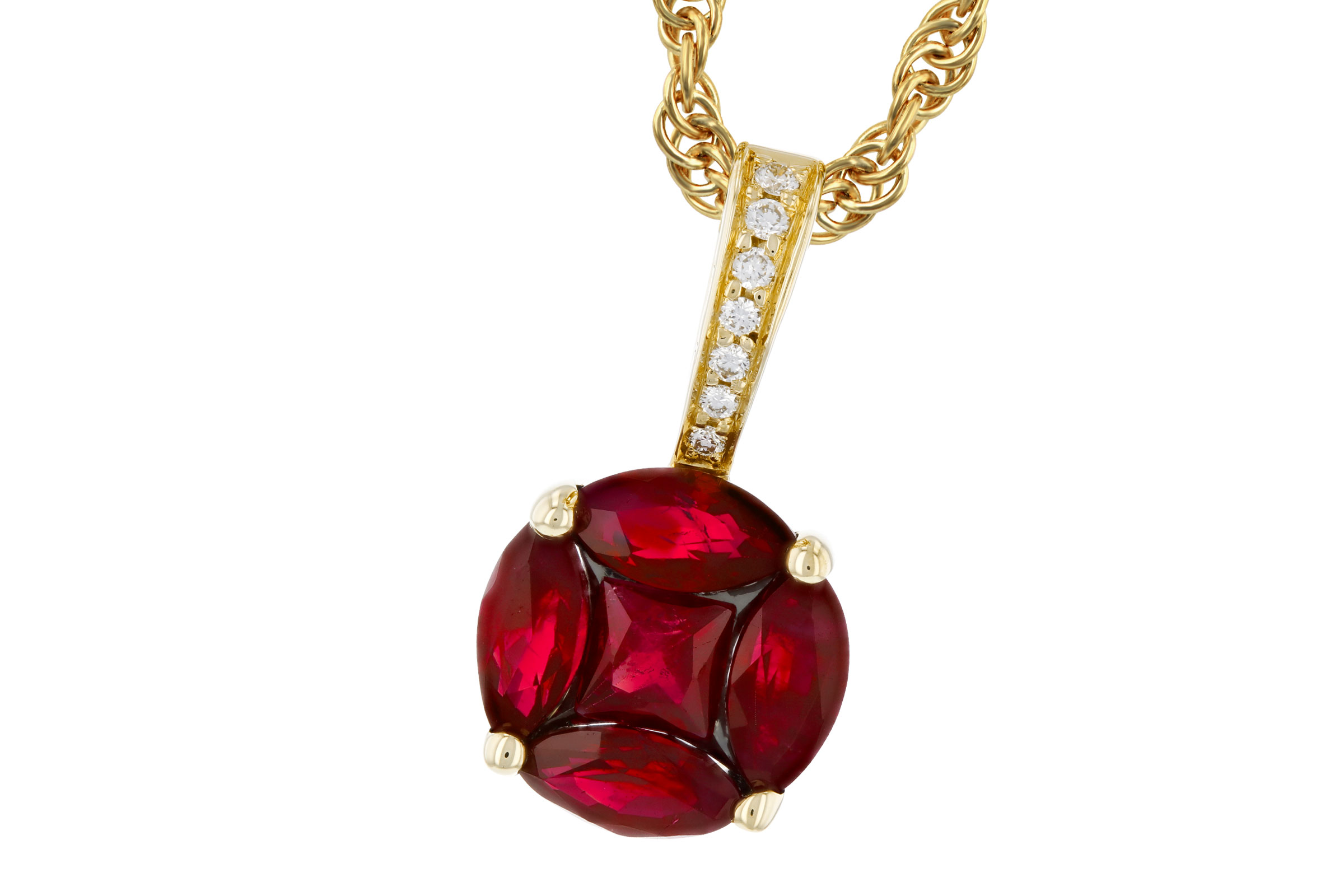 M303-45533: NECKLACE .80 RUBY .82 TW