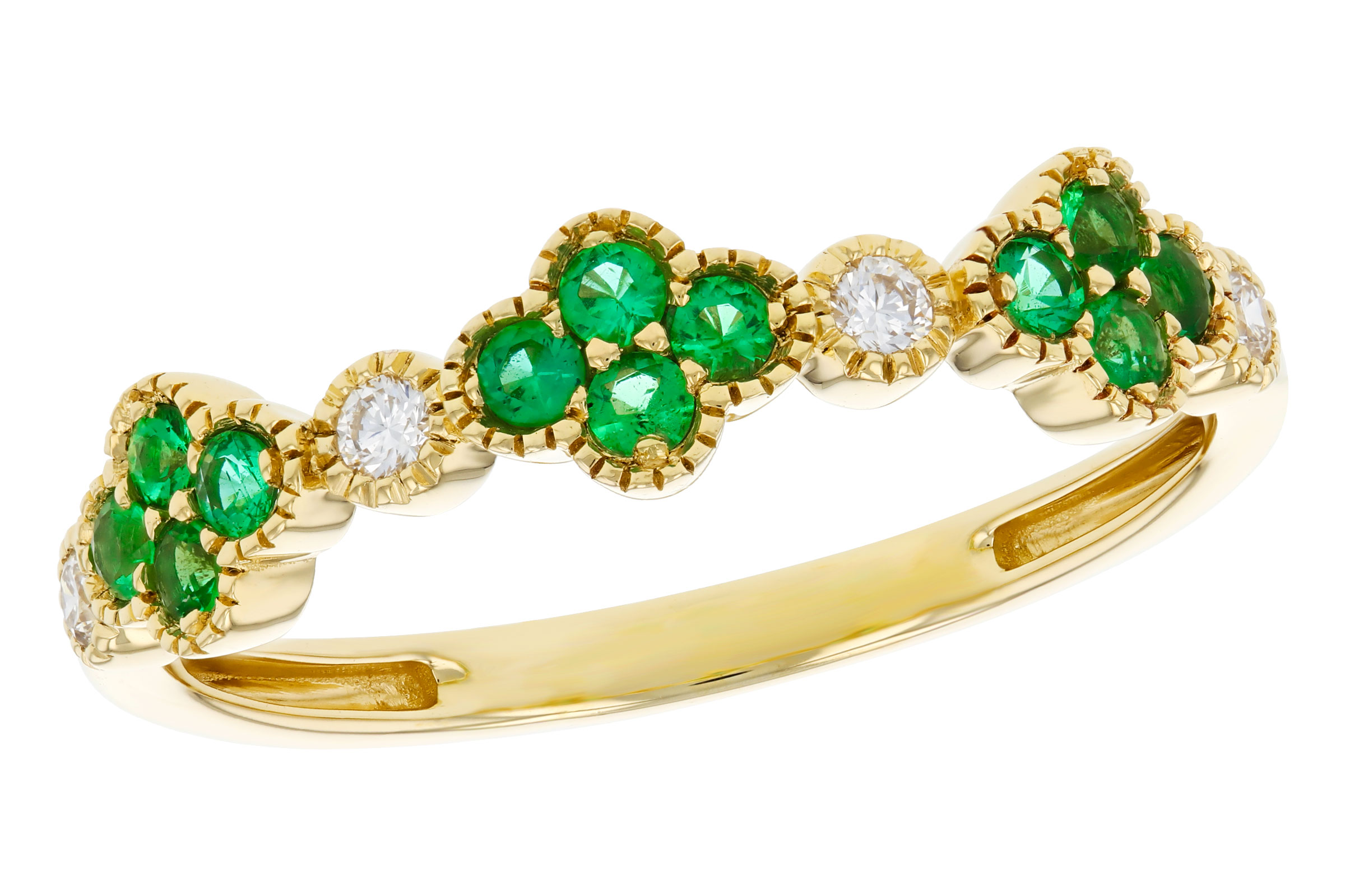 M303-48206: LDS WED RG .18 TW EMERALD .26 TGW
